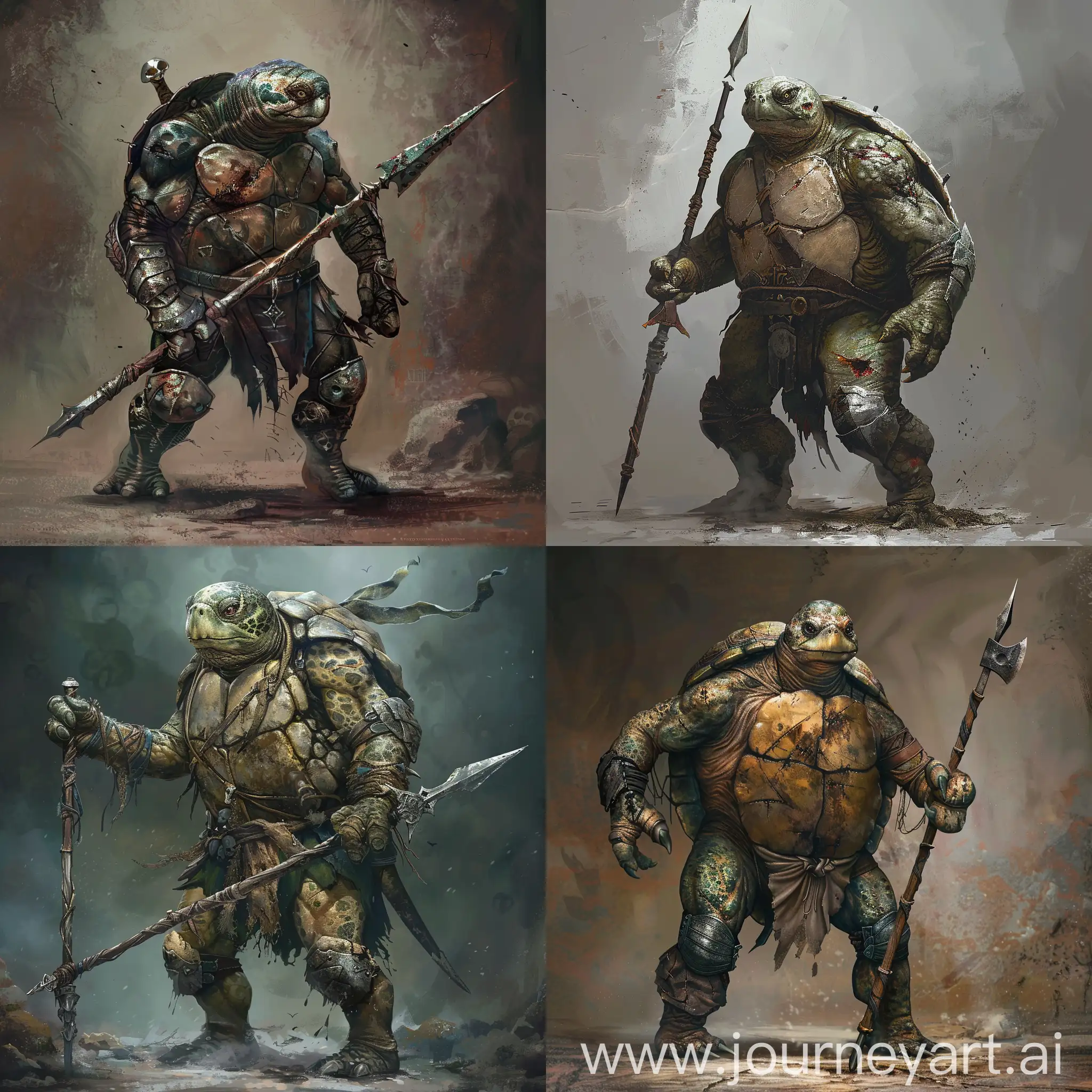 Scarred-Barbarian-Turtle-Warrior-with-Knight-Spear
