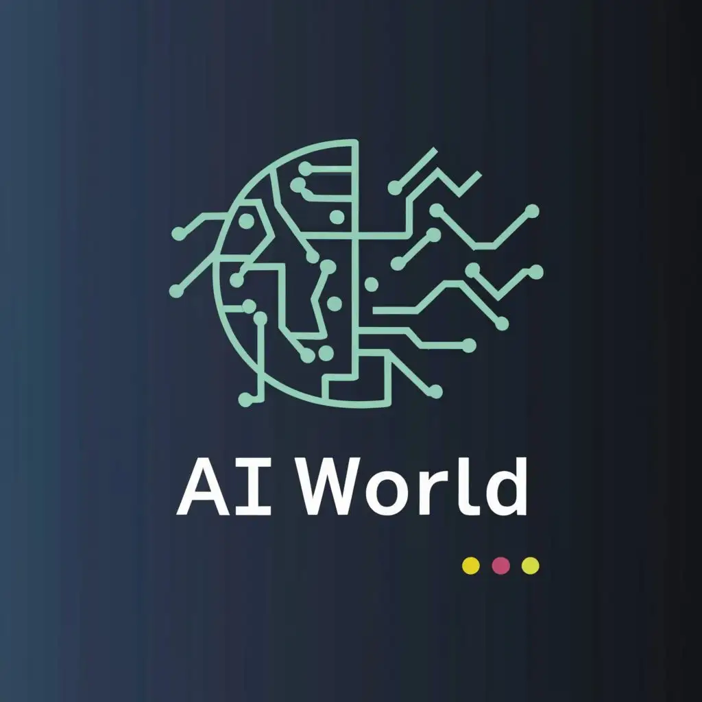 logo, world, Ai , programming, with the text "Ai world", typography