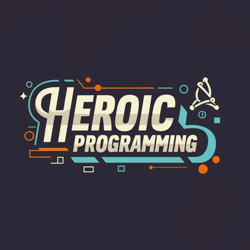 logo, Saul Delgado, with the text "Heroic Programming", typography, be used in Technology industry
