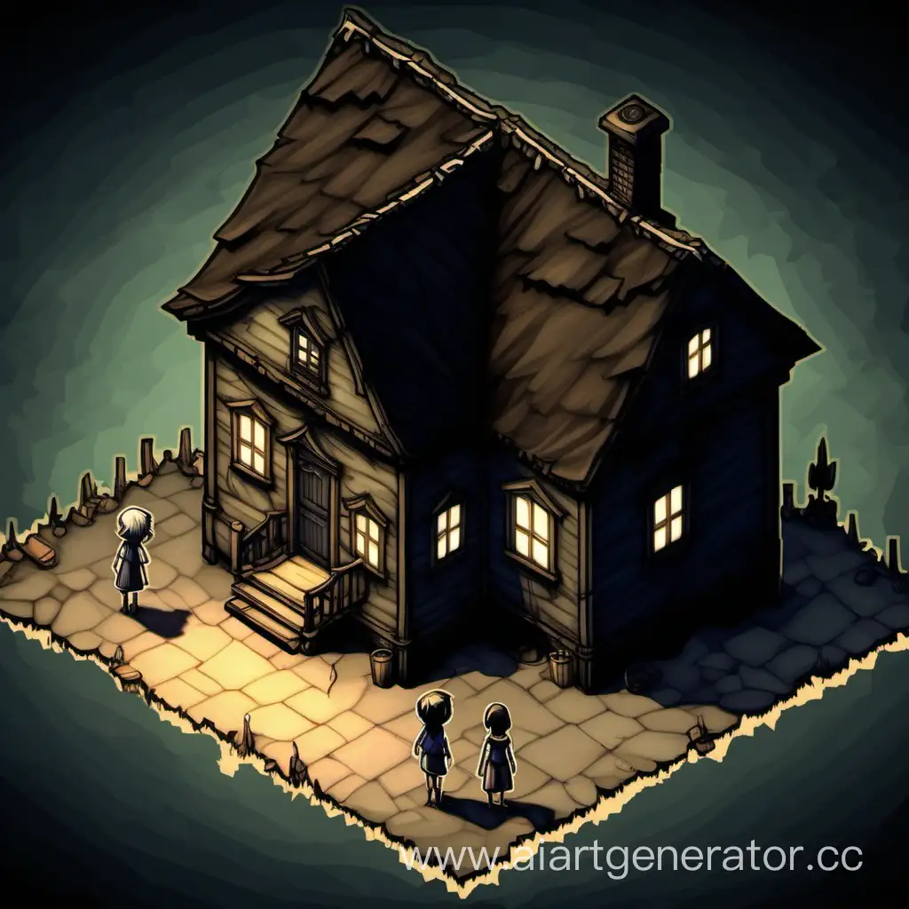 Gloomy-Old-Small-House-Game-Background-with-Dynamic-Lighting