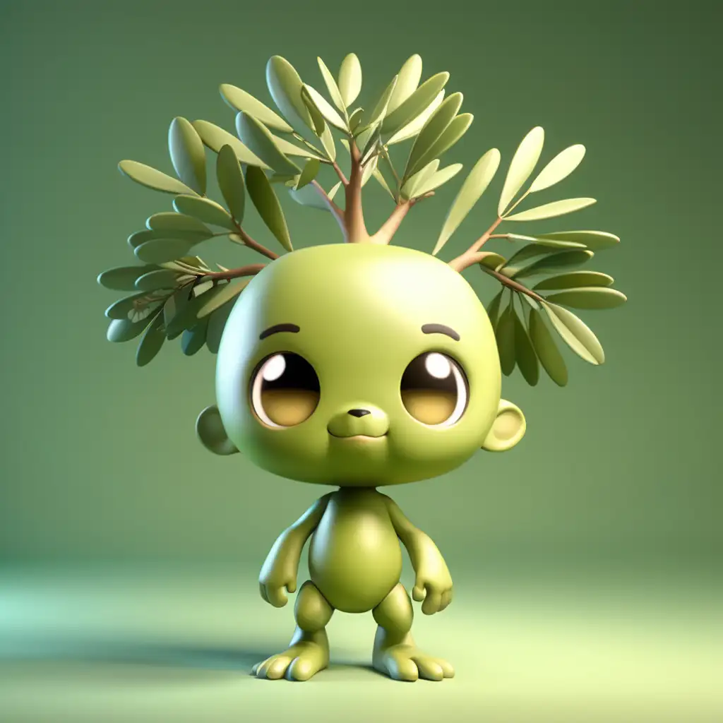 Adorable Olive Tree Creature Standing in Natures Light