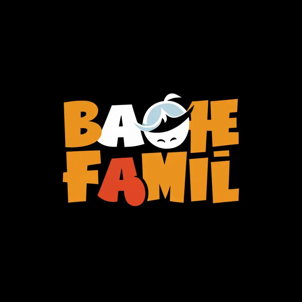 a logo design,with the text "Bache famil", main symbol:A kid in pain,Moderate,be used in Entertainment industry,clear background