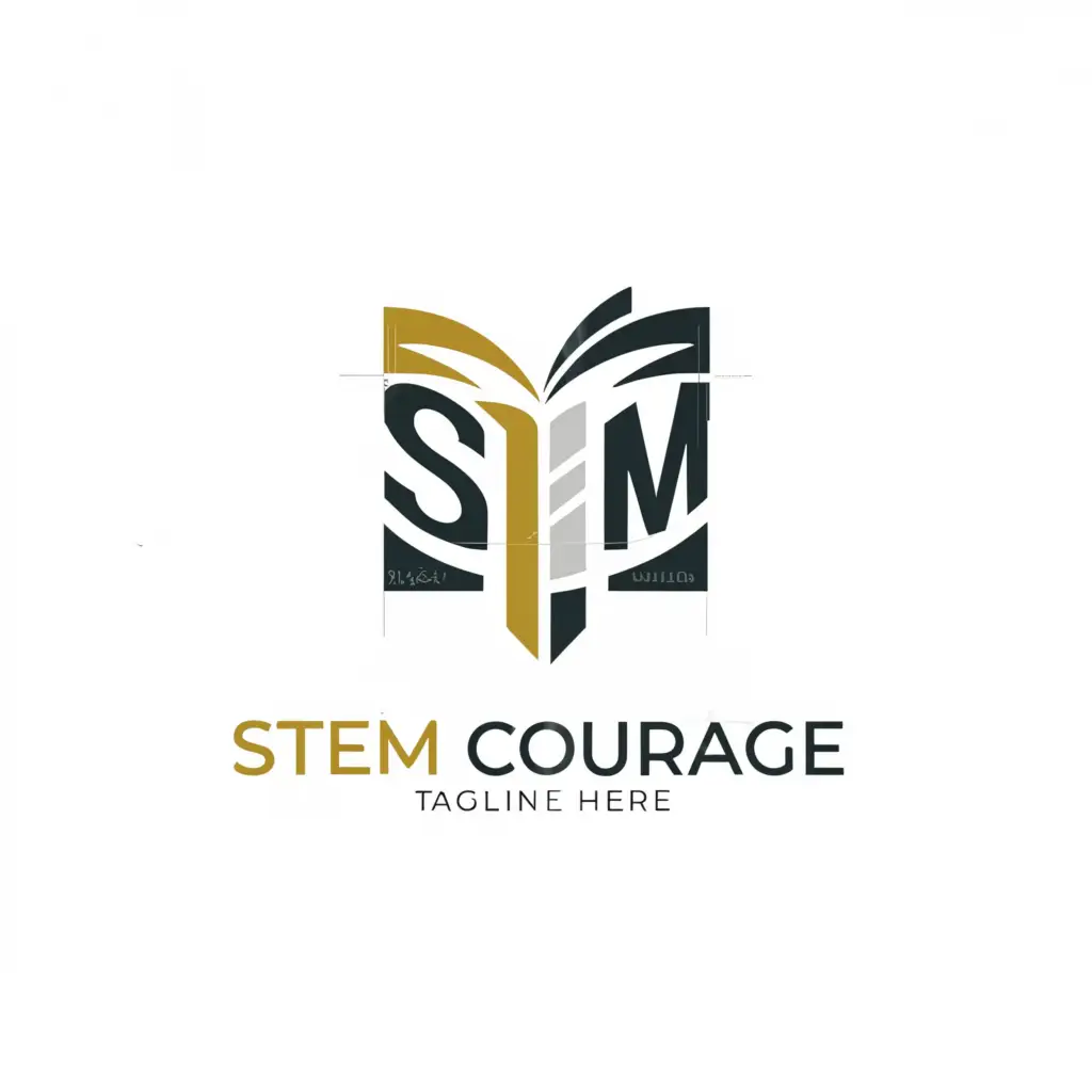 a logo design,with the text "STEM COURAGE", main symbol:KNOWLEDGE,Moderate,clear background