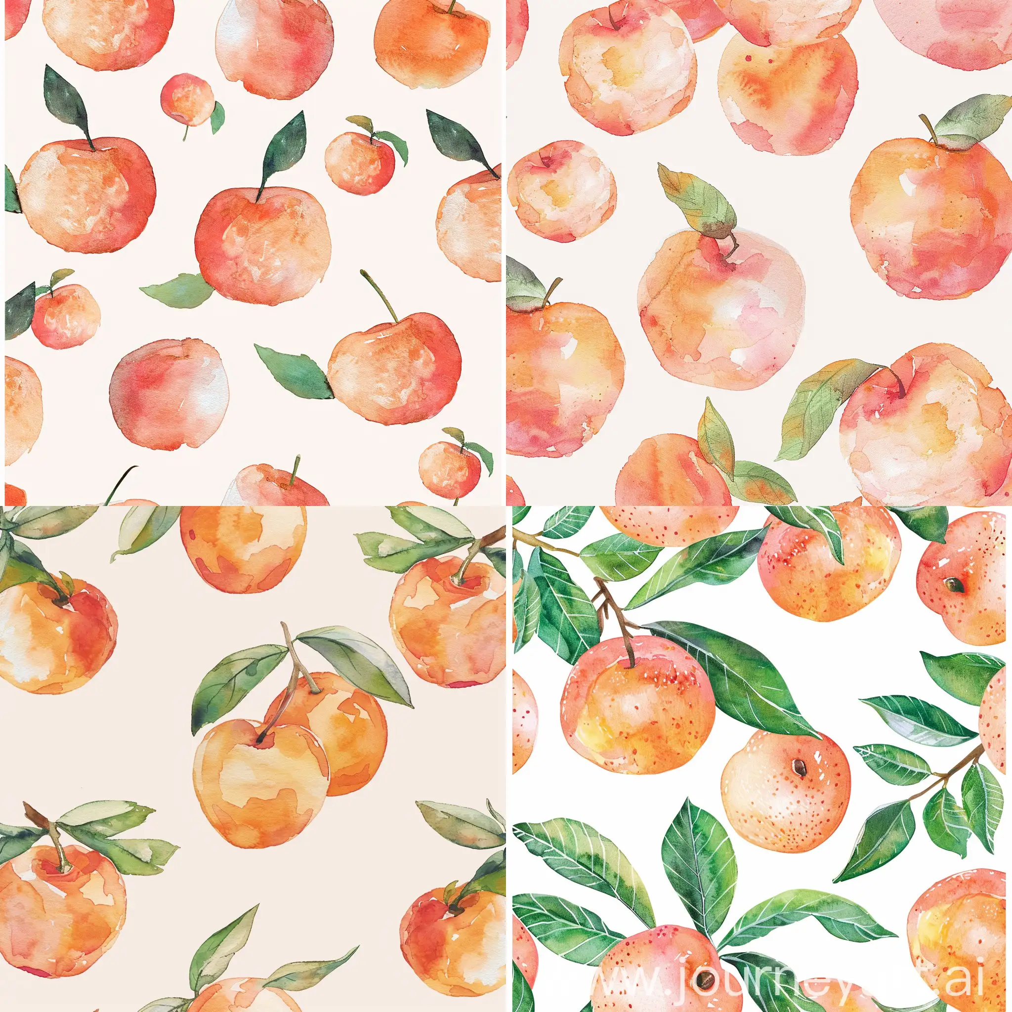 peach Watercolor pattern, high quality details