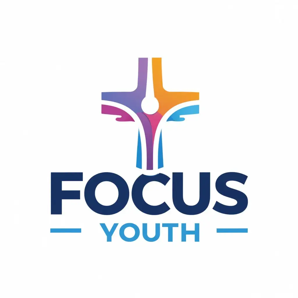 a logo design,with the text "focus youth", main symbol:cross and hand,Moderate,clear background