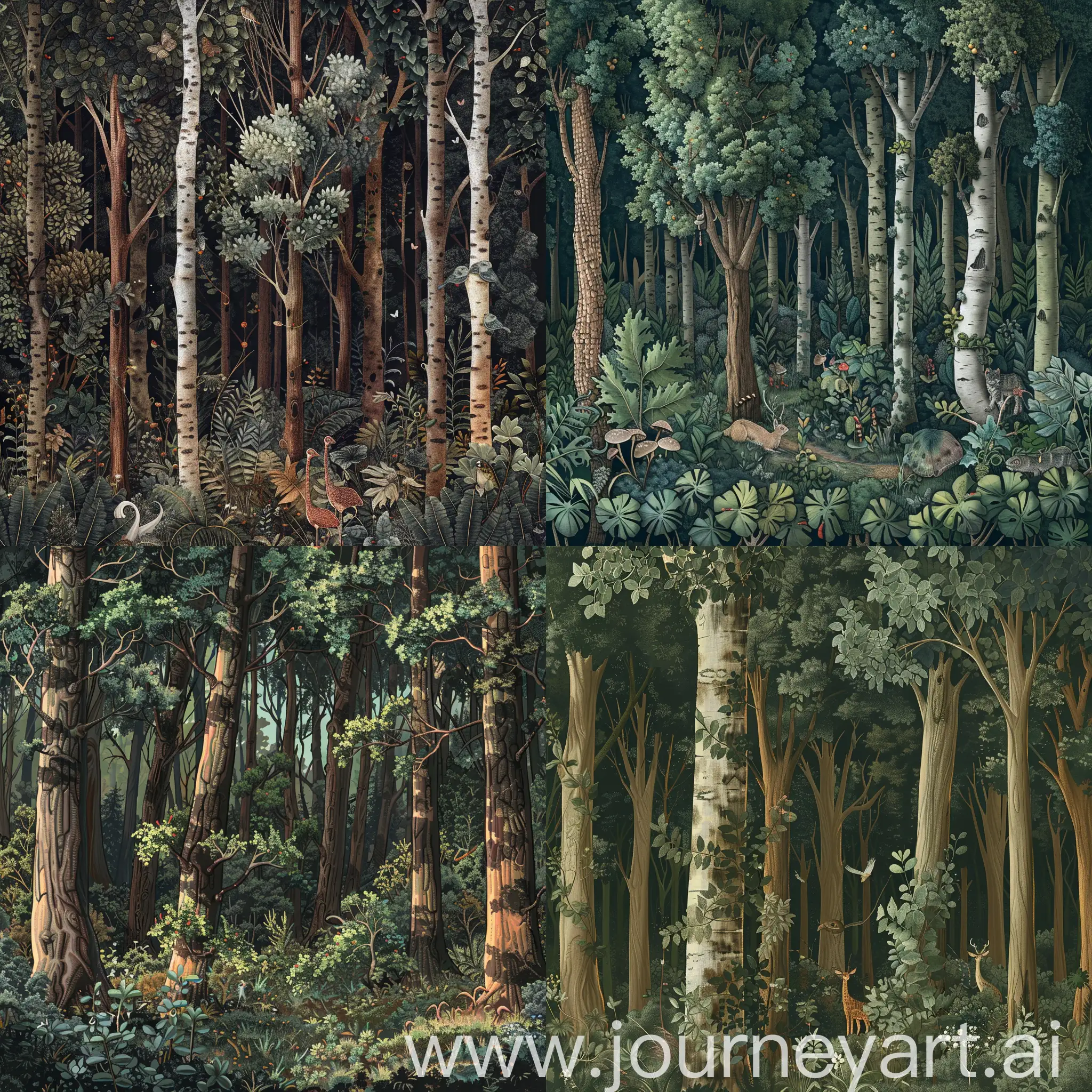 Enchanted-Forest-with-Wildlife-Intricately-Detailed-Woodland-Coloring-Page