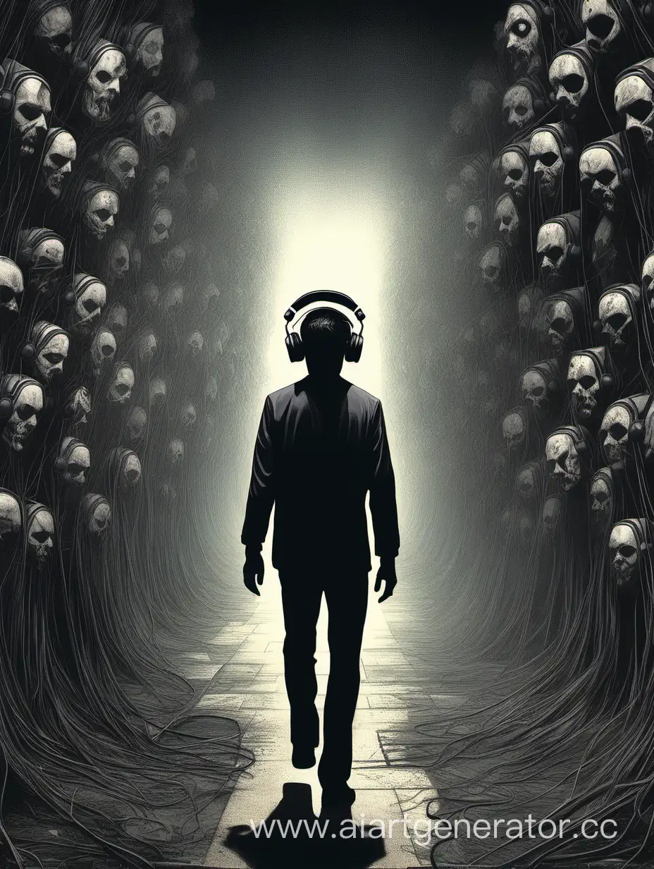Solo-Walker-Immersed-in-Nightmares-with-Black-Attire-and-Headphones