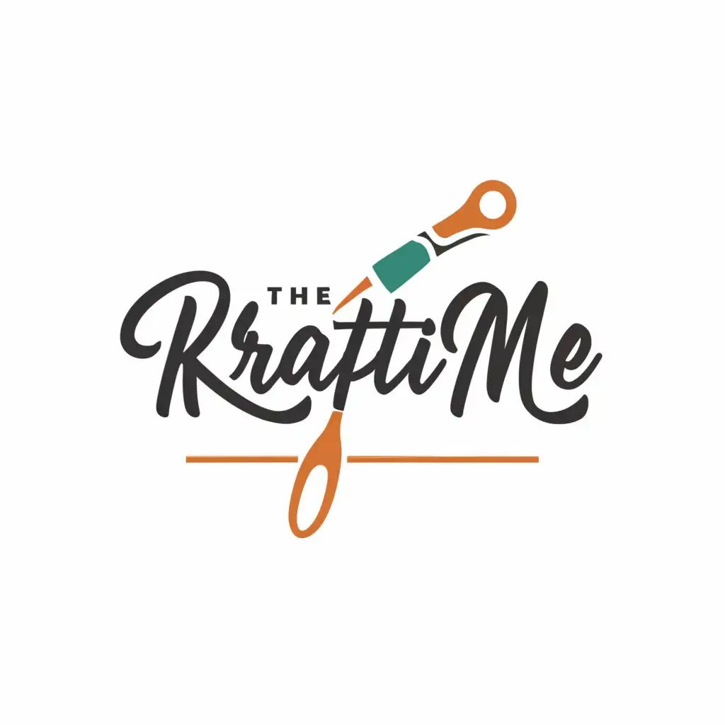 a logo design,with the text "The Krafti Me", main symbol:Crafts and Arts,Minimalistic,clear background