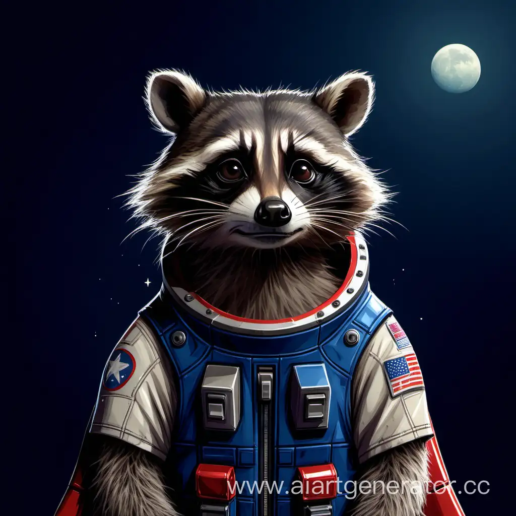 Lonely-Raccoon-Gazing-at-the-Stars-in-a-Rocket