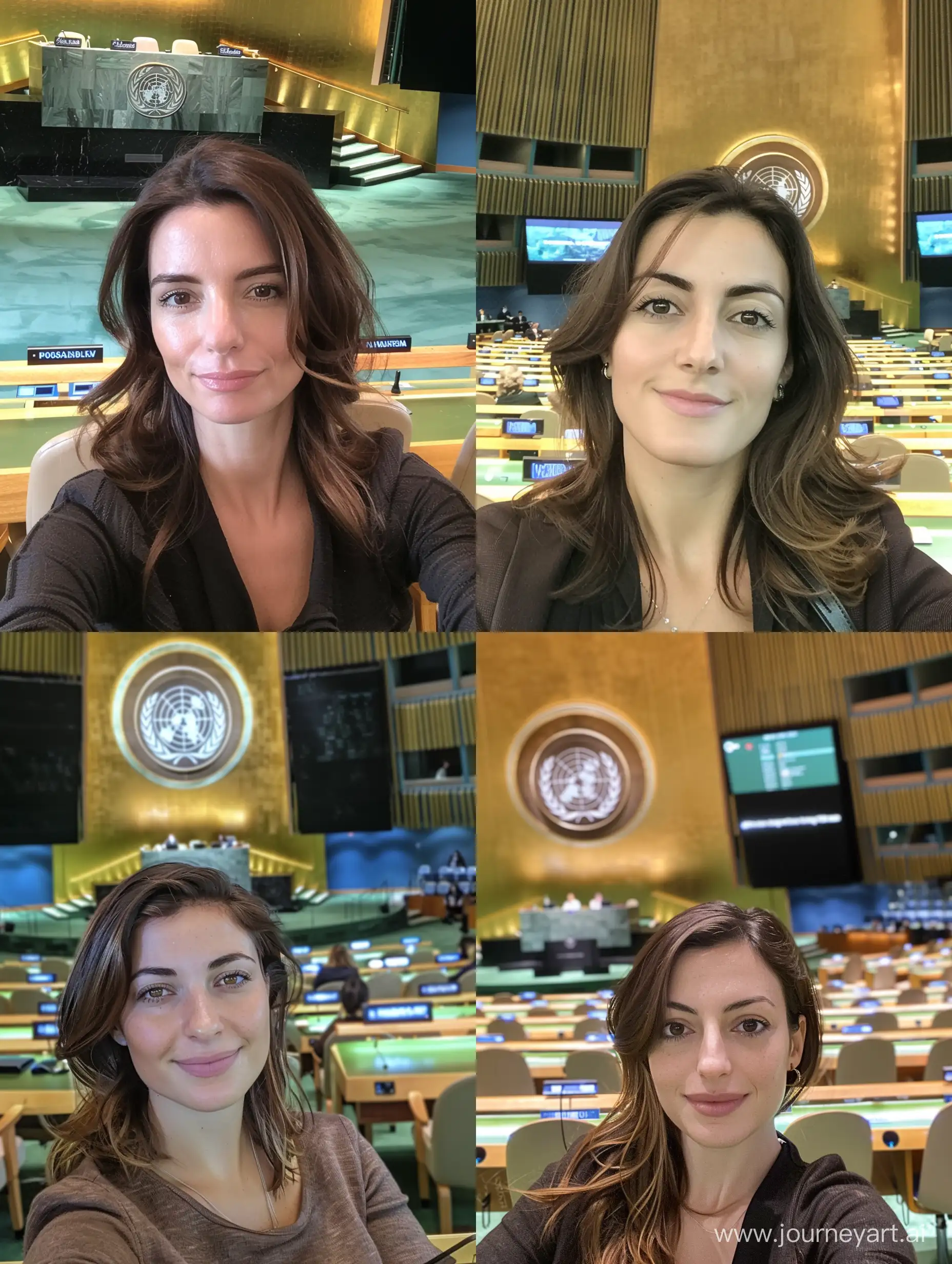 French-Womans-Selfie-at-UN-General-Assembly-Hall