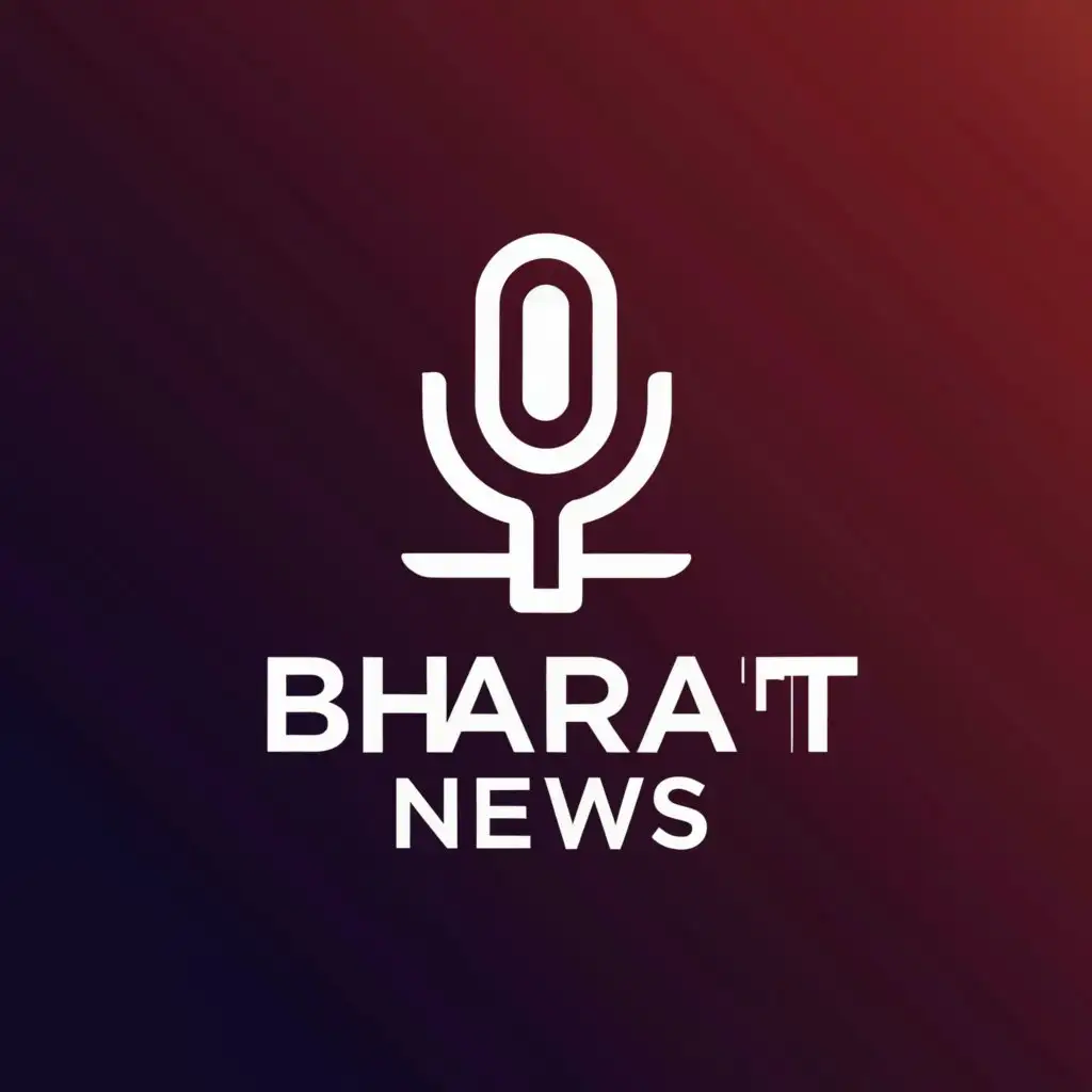LOGO-Design-for-BHARAT-News-Bold-Typography-with-News-Microphone-Icon-on-Clean-Background