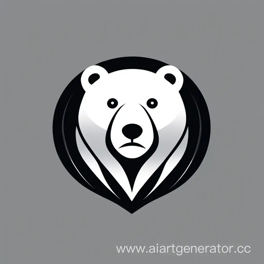 Minimalist-White-Bear-Head-Logo-on-Black-Background