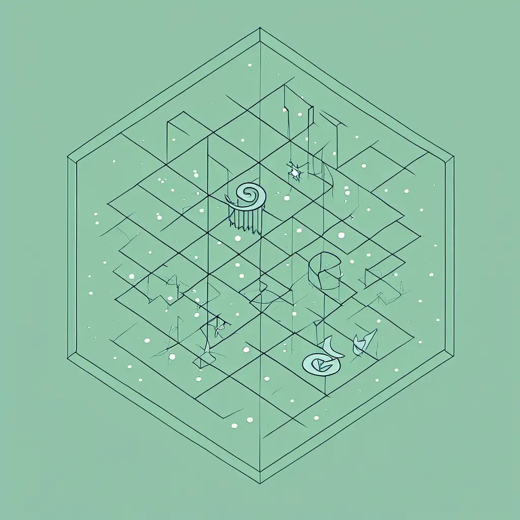 ,isometric, simple , metric, drawing,astrology,zodiac sign, pisces,minimalistic