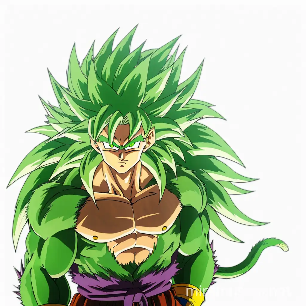 Muscular Super Saiyan 4 Monkey with Green Fur in Intricately Detailed Cel Shading