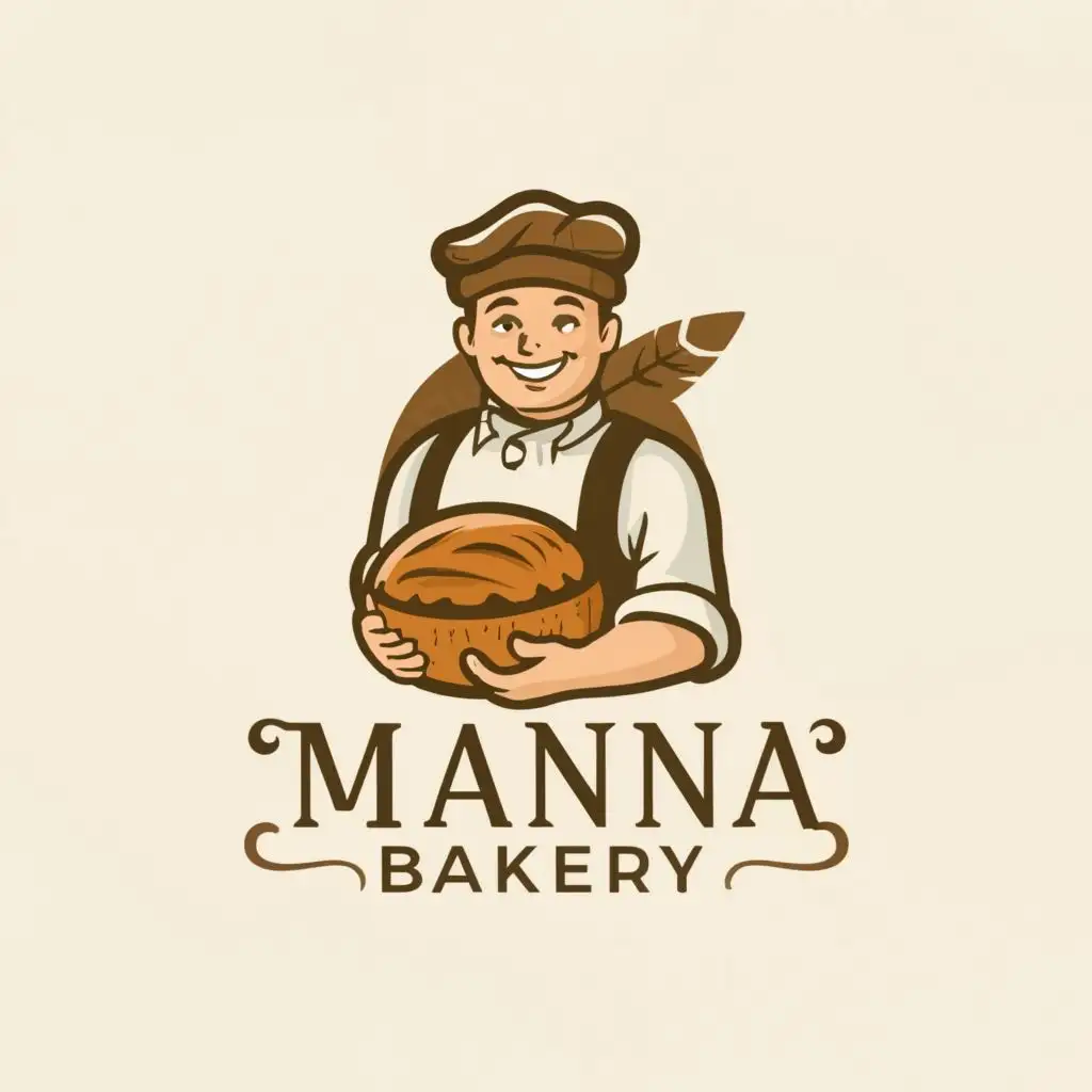logo, baker, with the text "Manna Bakery", typography, be used in Restaurant industry