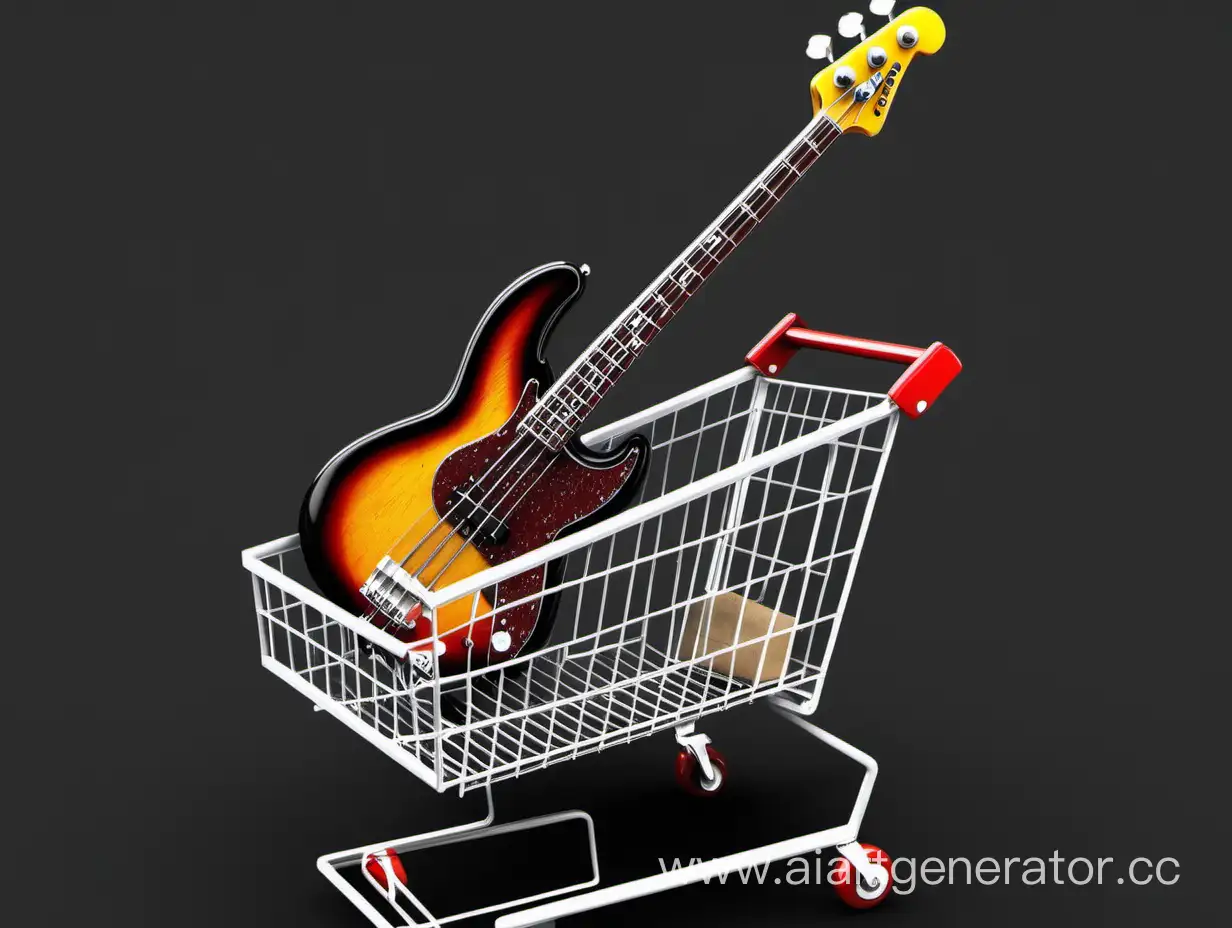 Bass-Guitar-in-Shopping-Cart-Musicians-Grocery-Jam