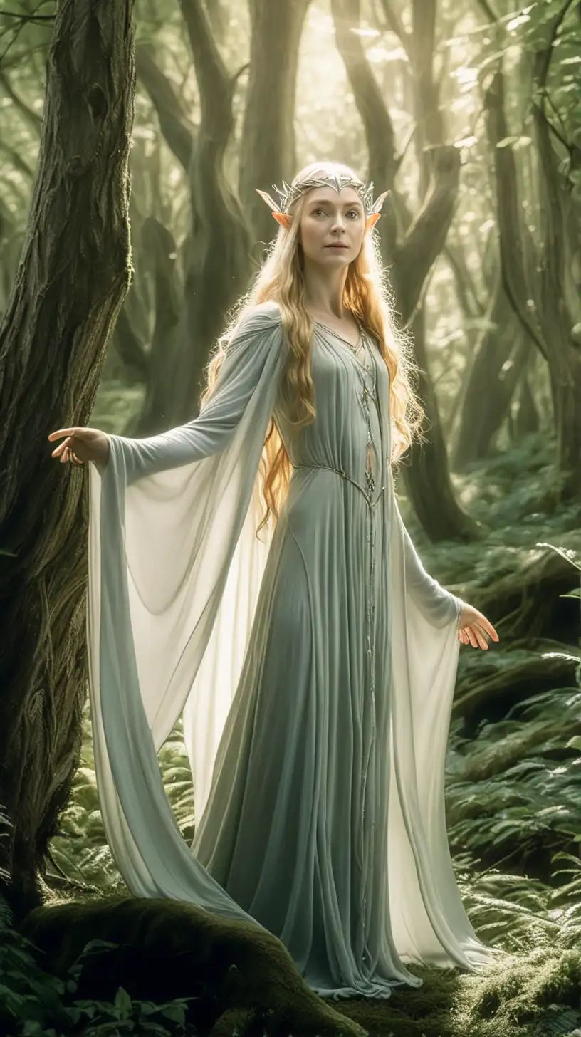 Enchanting Galadriel Amidst Mystical Lord of the Rings Forest