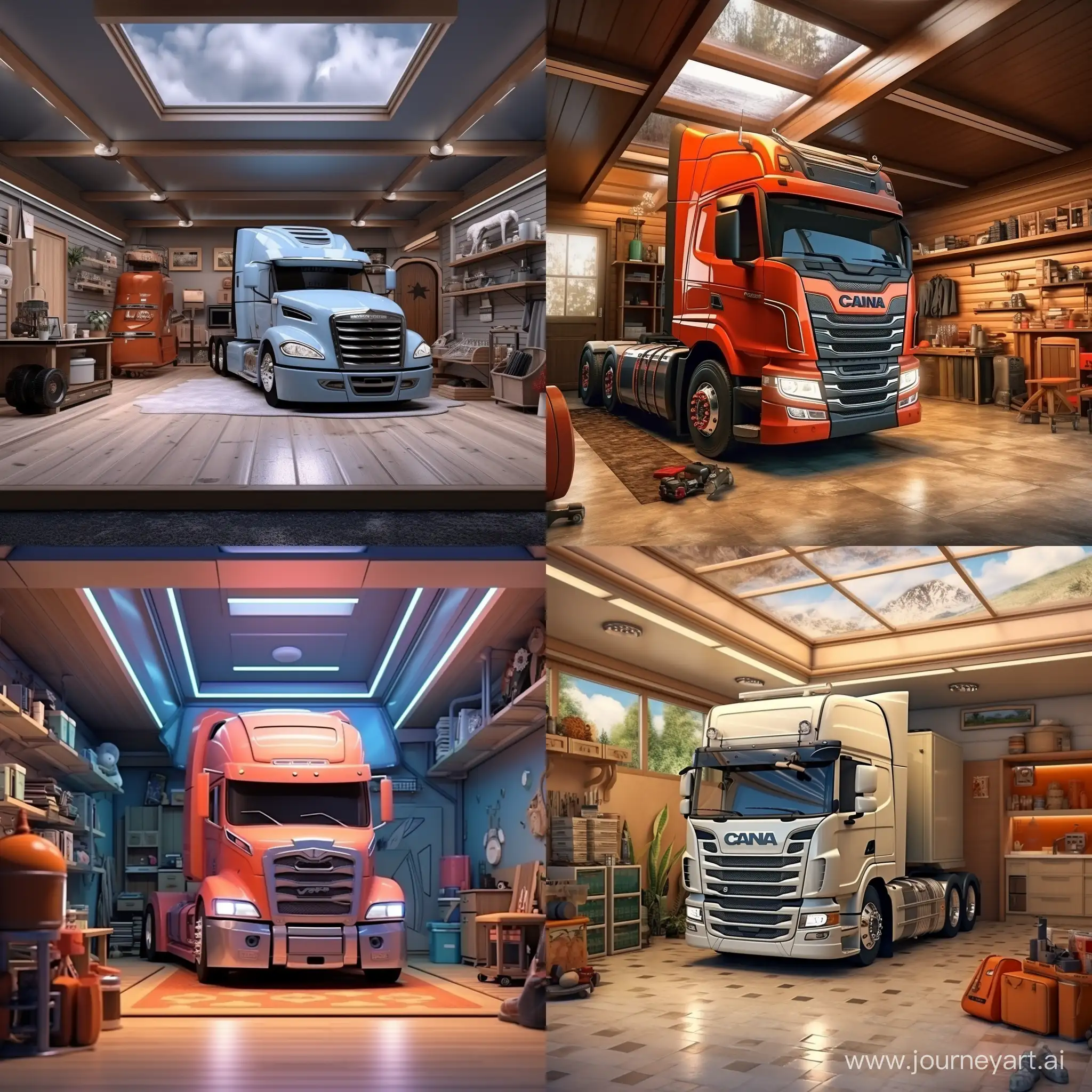European-Tractor-Truck-in-Clean-Garage-with-SkyColored-Cabin