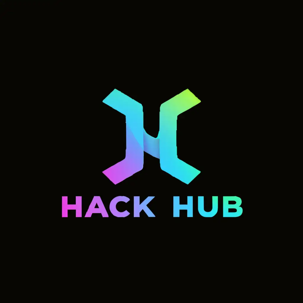 a logo design,with the text "hack hub", main symbol:logo of a coding community. it must include a big H in curly brackets,Minimalistic,be used in Technology industry,clear background