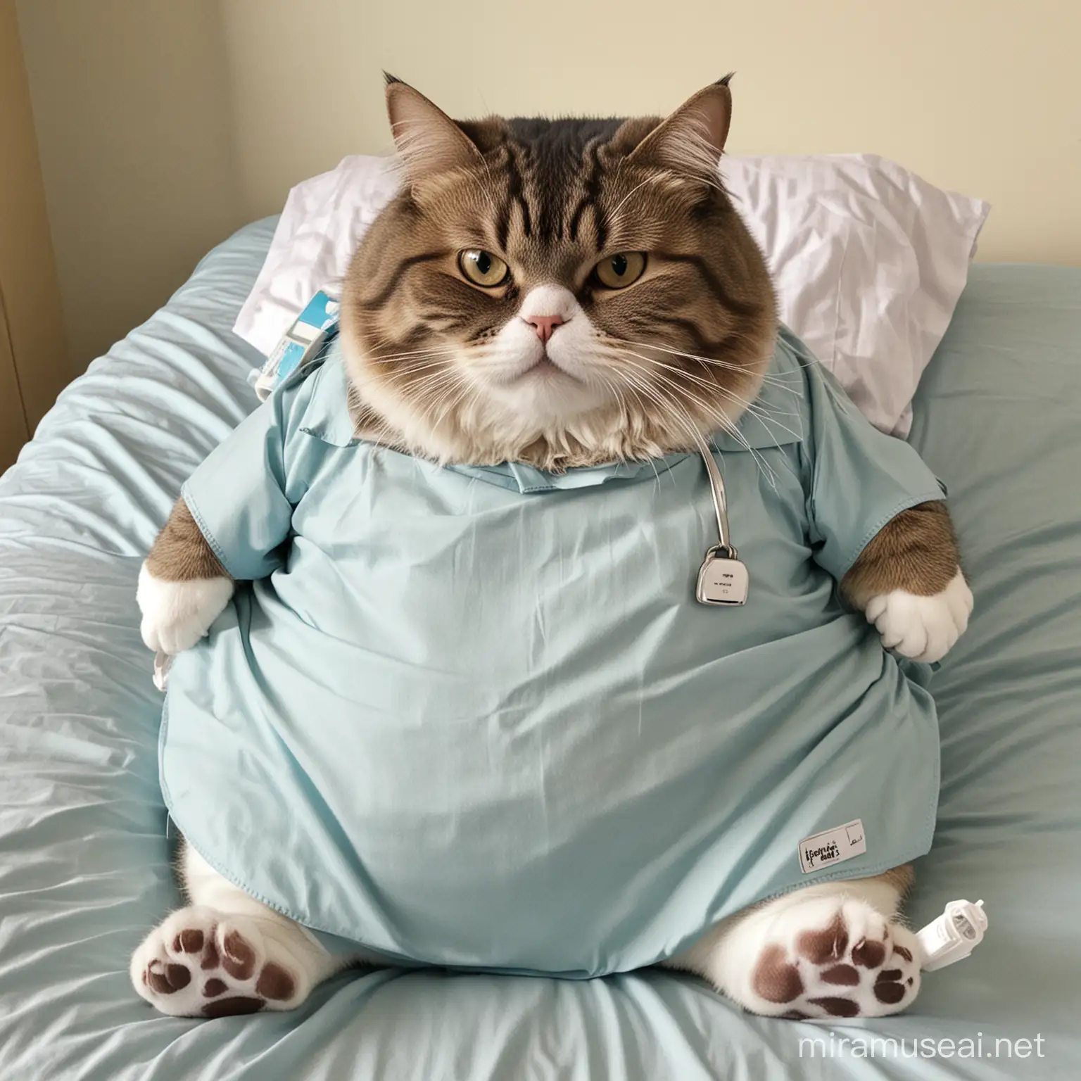 make a fat cat going to hospital