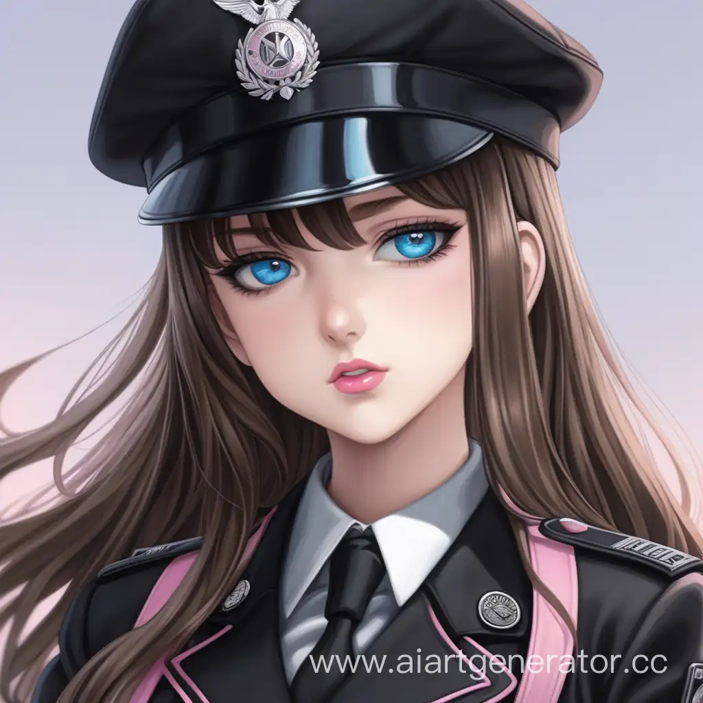 Charming-Anime-Girl-in-Black-Gestapo-Uniform