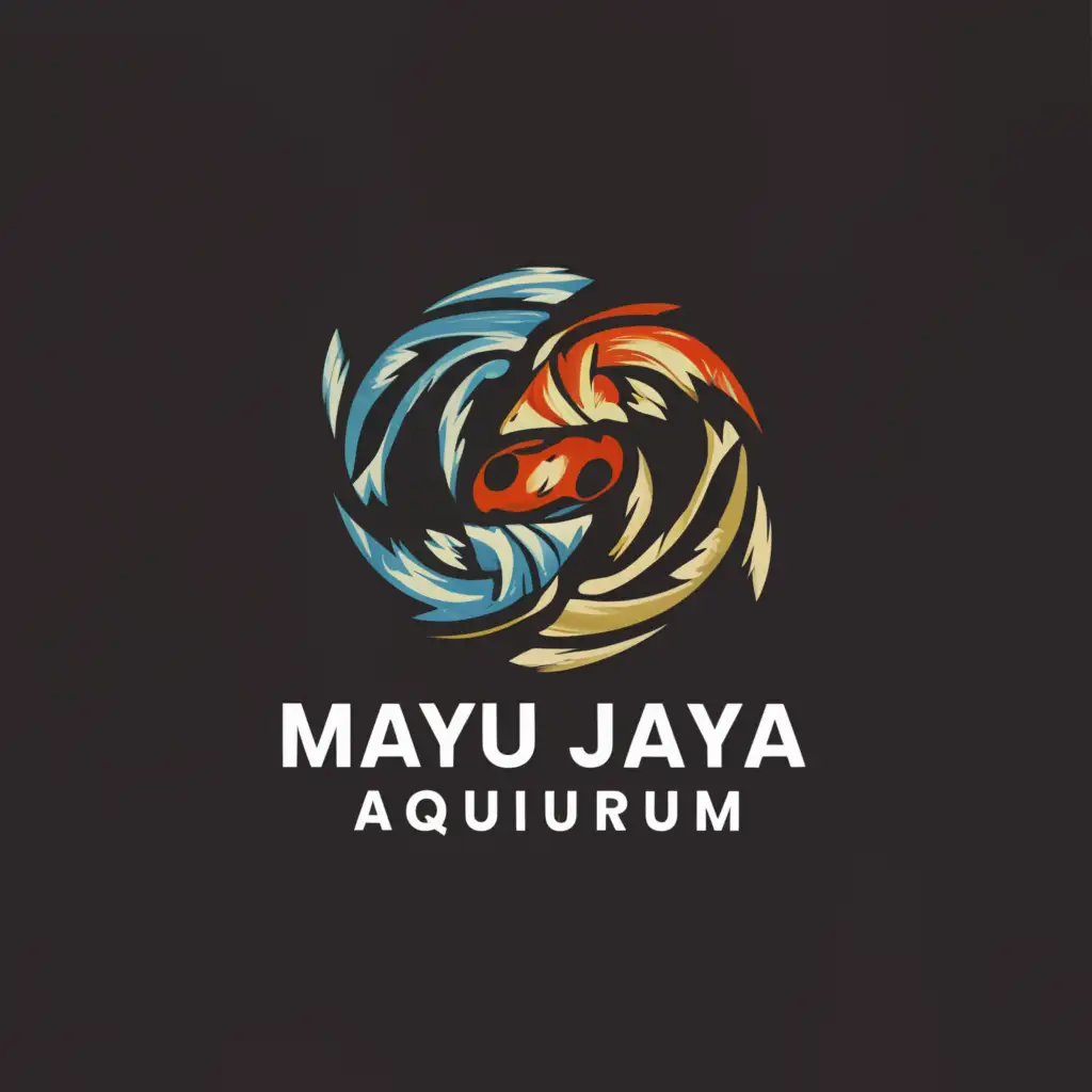 LOGO-Design-for-Maju-Jaya-Aquarium-Vibrant-Koi-Fish-Symbolizing-Prosperity-and-Growth