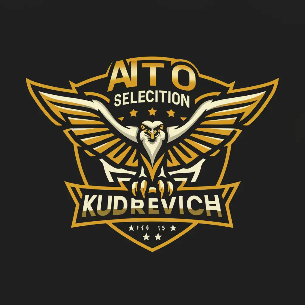 a logo design,with the text "Auto selection Kudrevich", main symbol:Eagle,complex,be used in Automotive industry,clear background