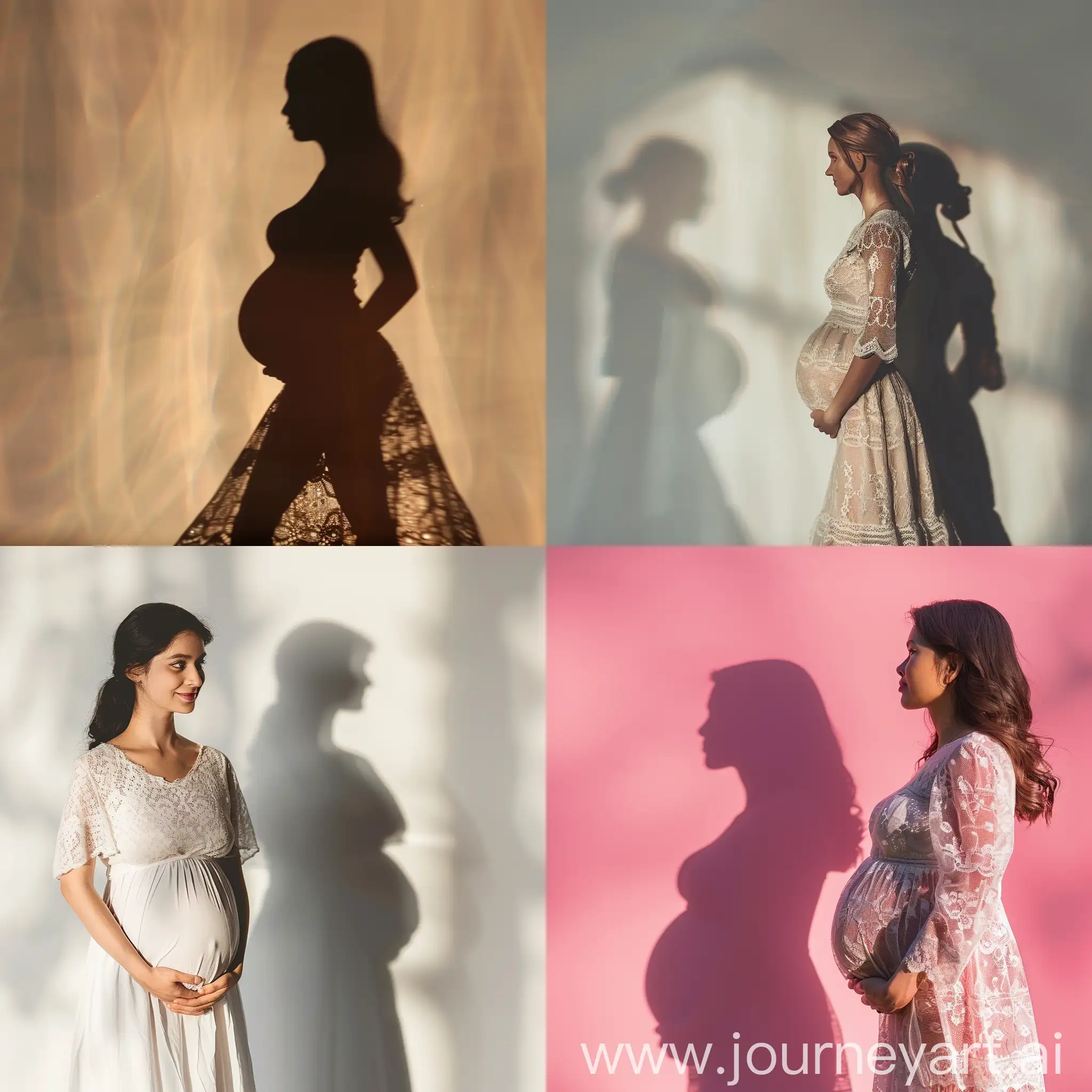 mothers day photo figure of mother shadow of pregnent  woman 