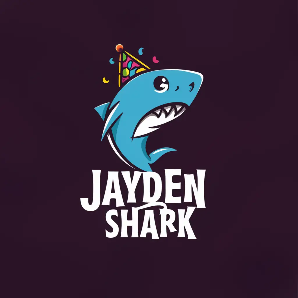 a logo design,with the text "jayden shark", main symbol:happy birthday,Moderate,clear background