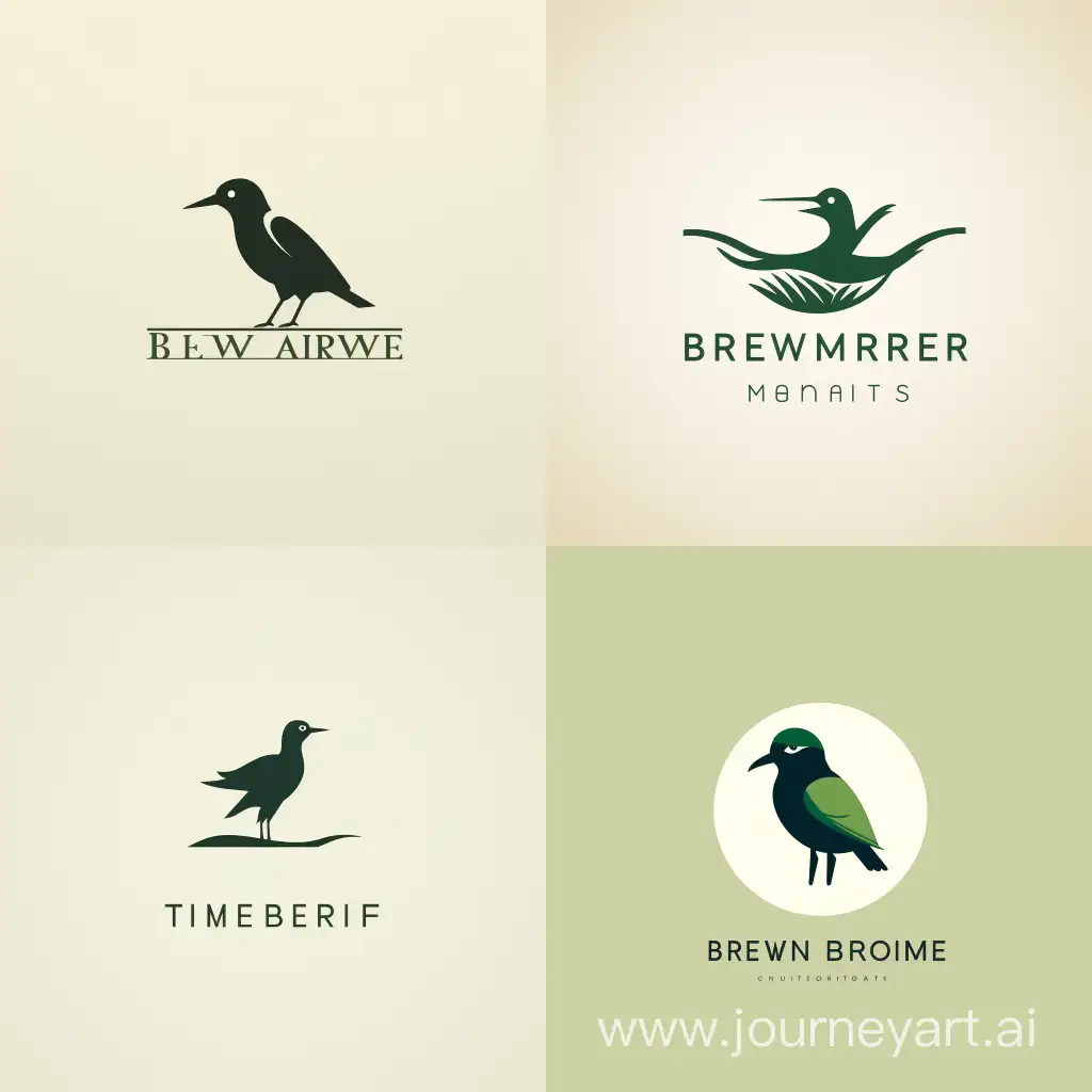Create a minimalist logo that combines images of a bird, binoculars and a telephoto camera to reflect the birdwatching theme. Use clean lines and simple shapes to make each element recognizable while maintaining a minimalist style. Imagine the bird as the central element, around which the binoculars and camera are placed, forming a harmonious composition of the logo