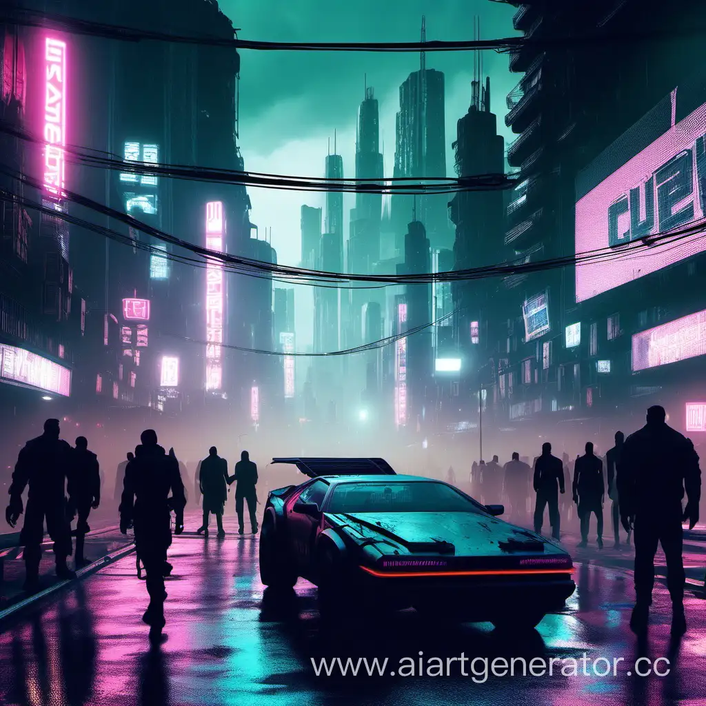 Futuristic-Cyberpunk-Cityscape-with-Busy-Streets-and-Neonlit-Cars