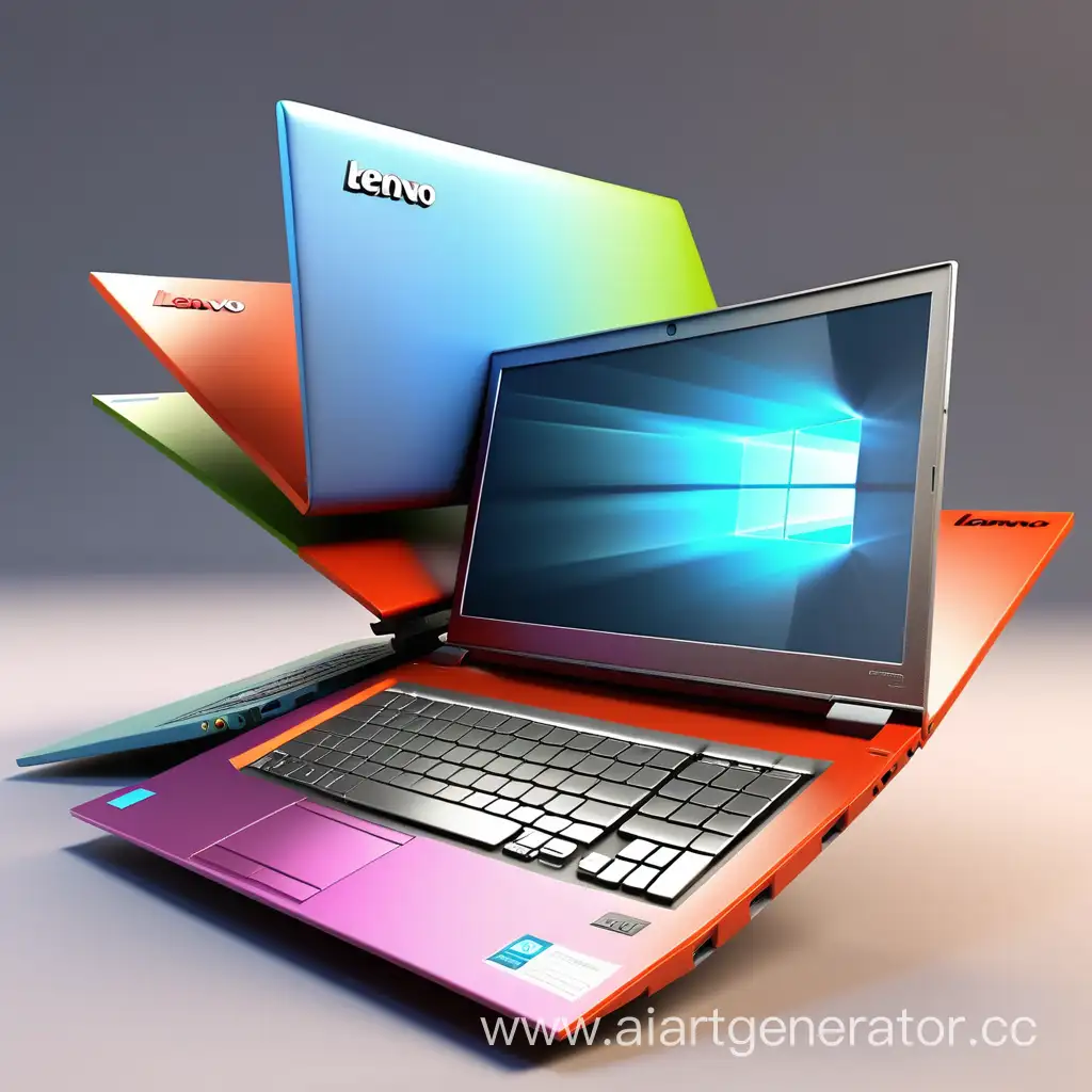 Ноутбук Lenovo в 3D  в цветах AMD и Intel 