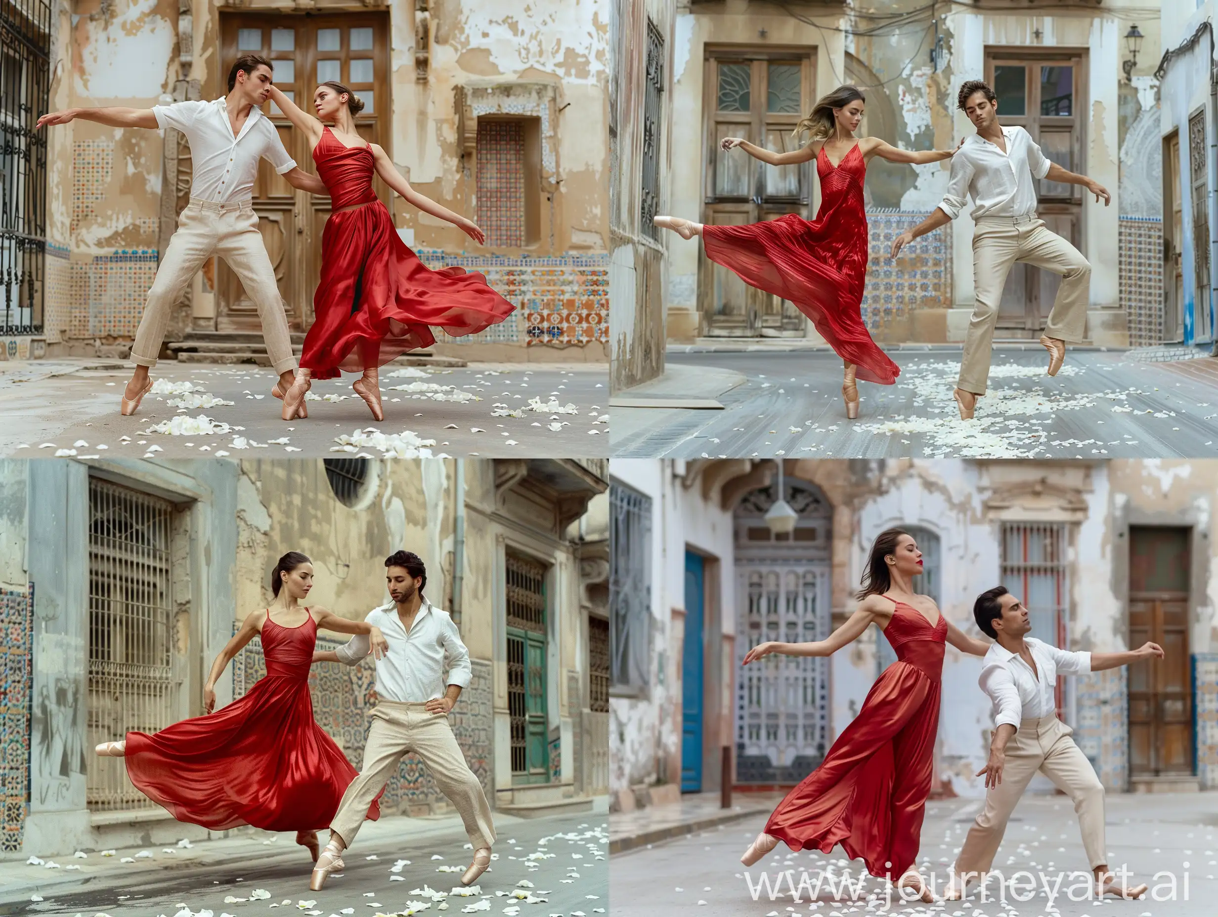 Poetic-Pastel-Ballet-Graceful-Dance-in-Front-of-French-Building-with-Tunisian-Tiles
