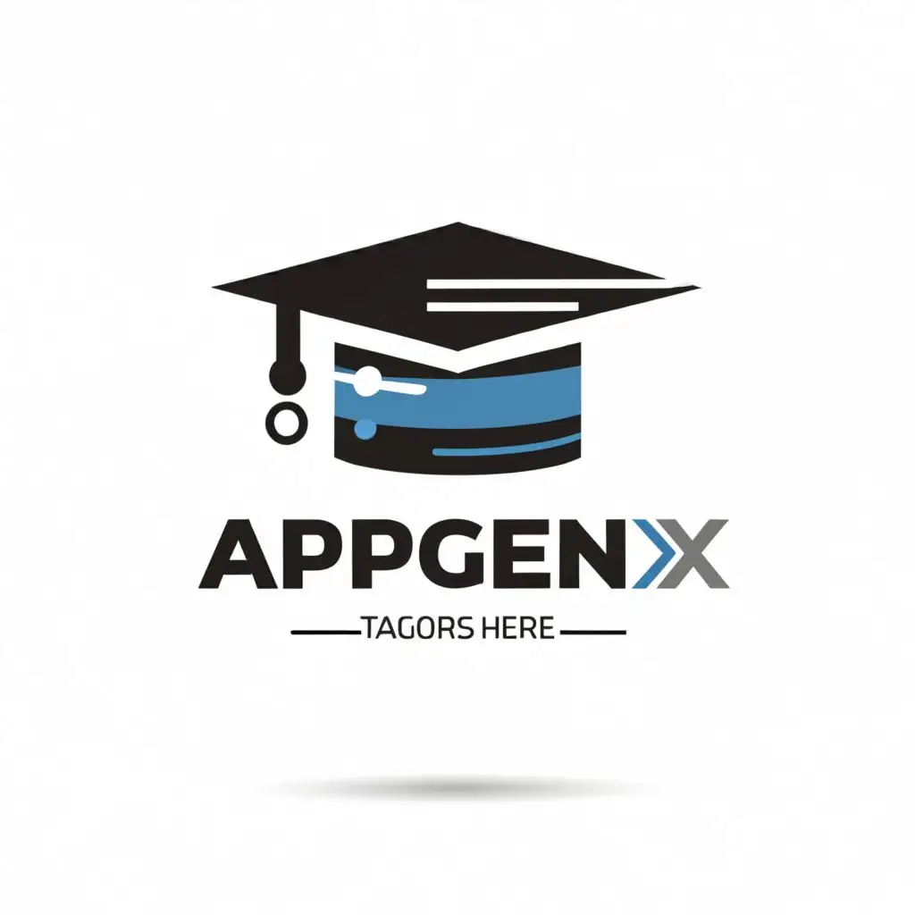 logo, AppGenX, scholar cap, with the text "TECH", 
