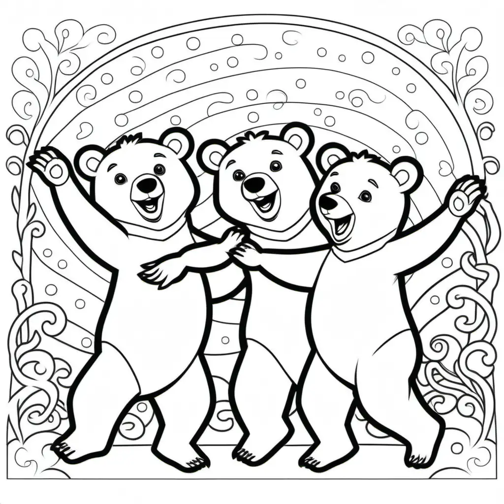 Dancing Bears coloring page for kids