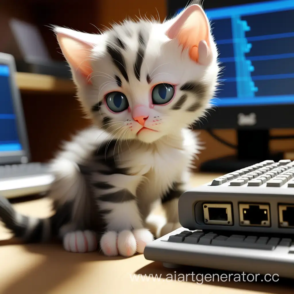 Contemplative-Kitten-Reflecting-on-Technological-Progress