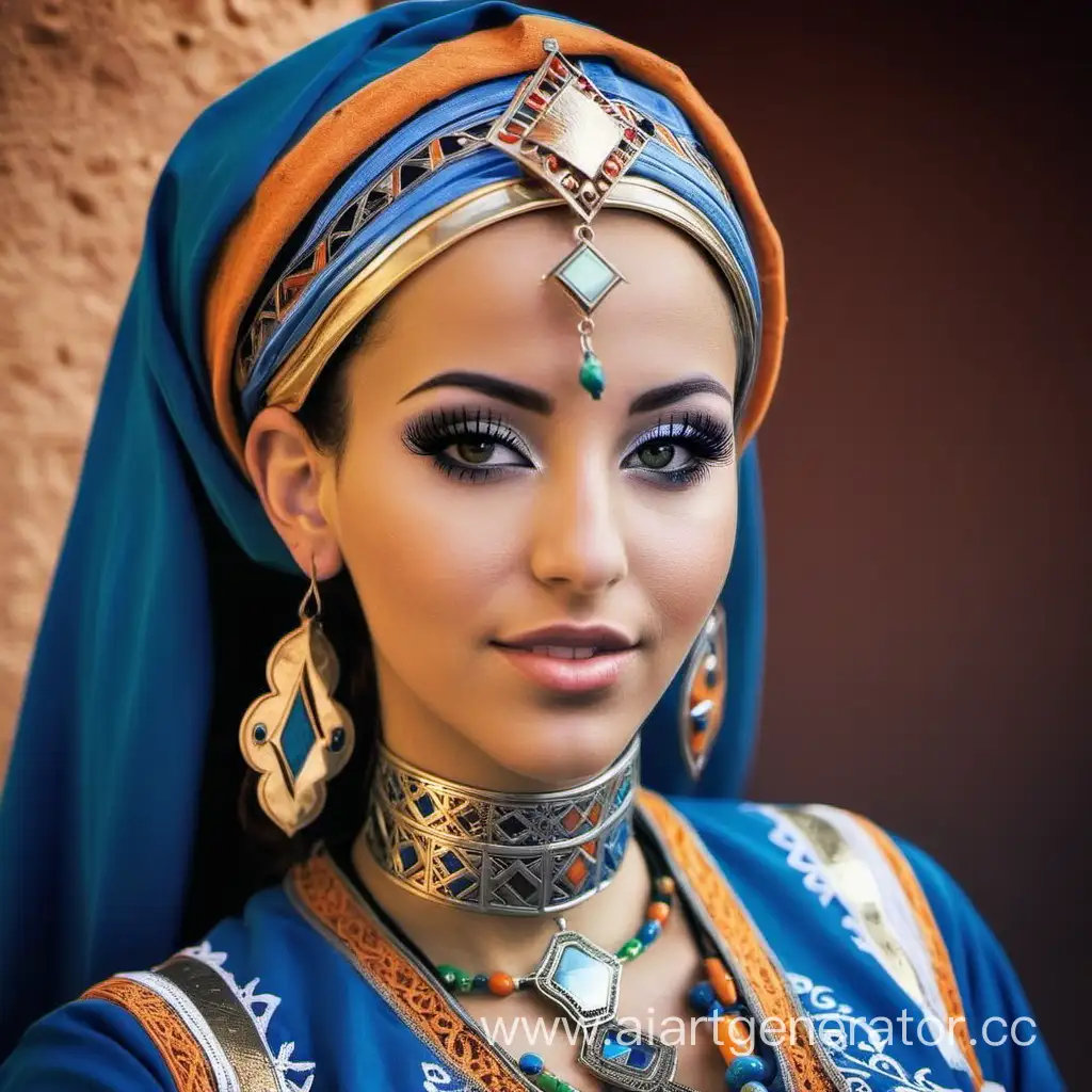 Beautiful Moroccan woman in traditional clothes