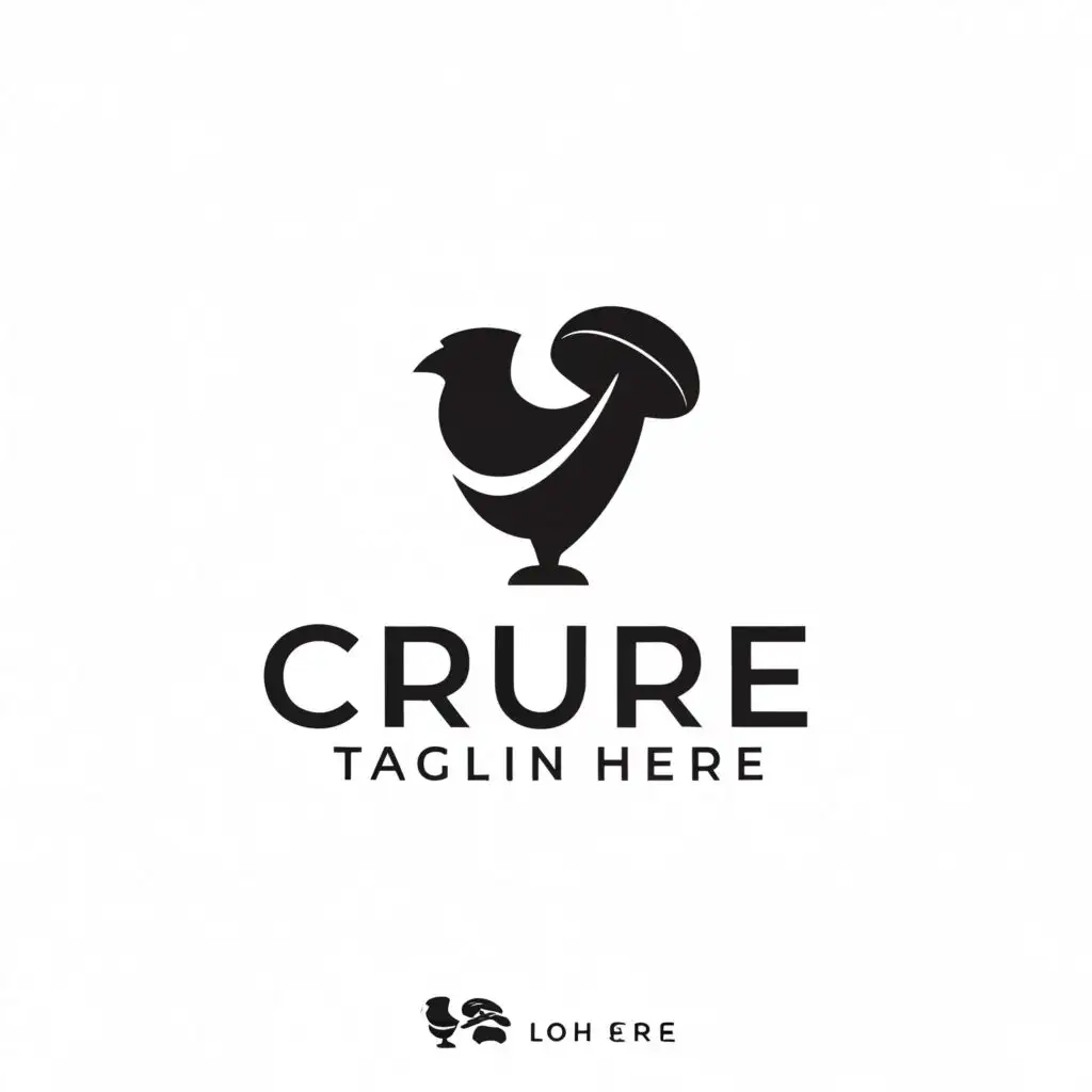 a logo design,with the text "Fragrance of the Deadland", main symbol:Minimalist Logo: A sleek and minimalist logo design showcasing a simple silhouette of a black chicken and mushroom, emphasizing clean lines and elegance. color logo is back and white,Moderate,be used in Restaurant industry,clear background