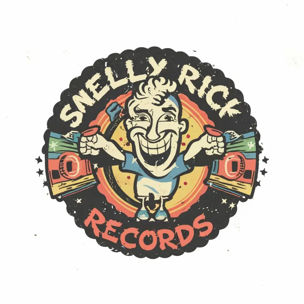 LOGO Design for Smelly Rick Records Eccentric Character with Vinyl ...