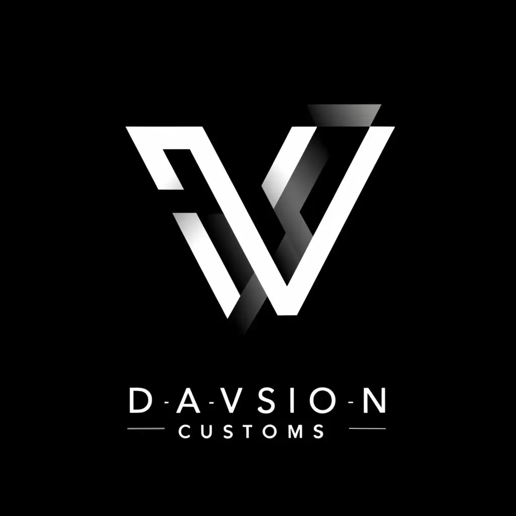 a logo design,with the text "DaVision Customs", main symbol:DV, be used in Entertainment industry