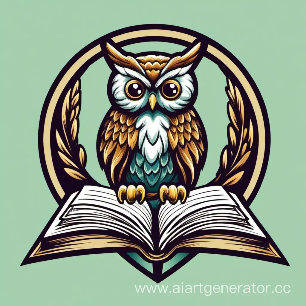 Эмблема детской библиотеки сова с книгой