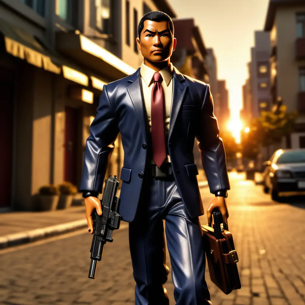 Filipino GI Joe Undercover Spy in Business Suit with HighTech Briefcase