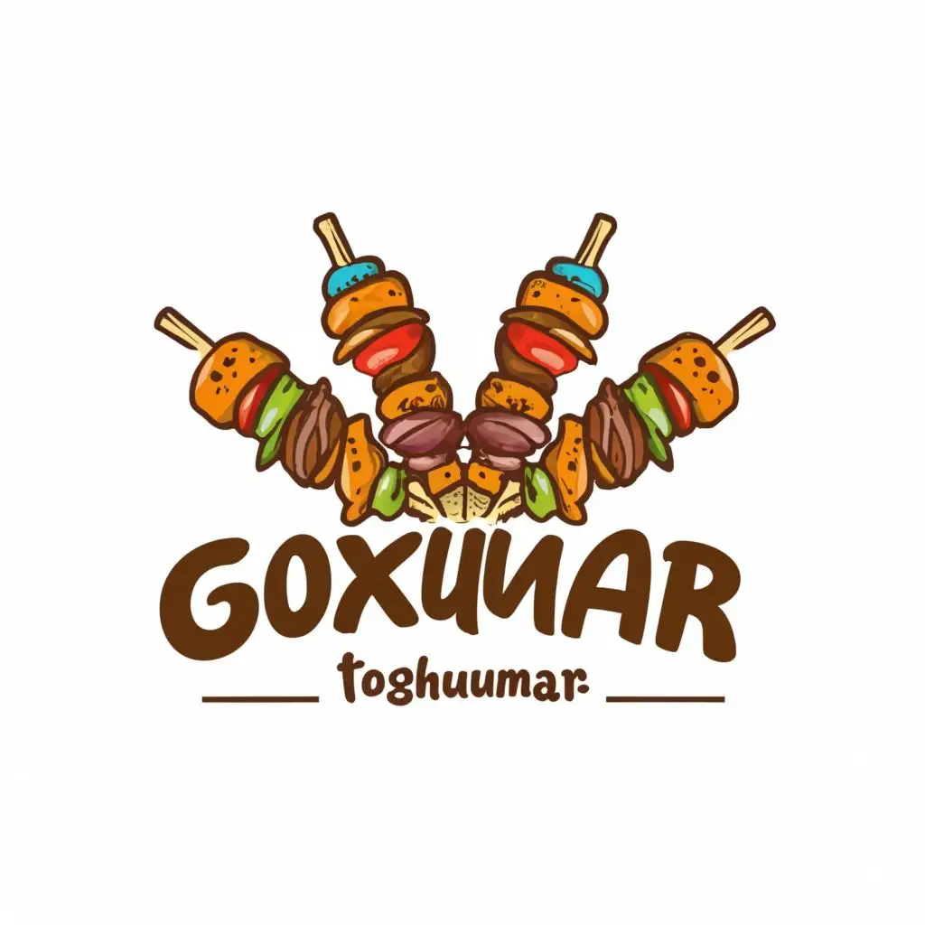 logo, Kebabs, with the text "goxhumar", typography, be used in Restaurant industry