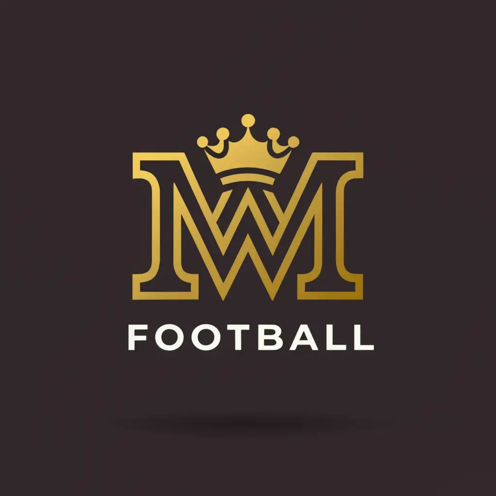 a logo design,with the text "M W Football", main symbol:Crown,Moderate,be used in Construction industry,clear background