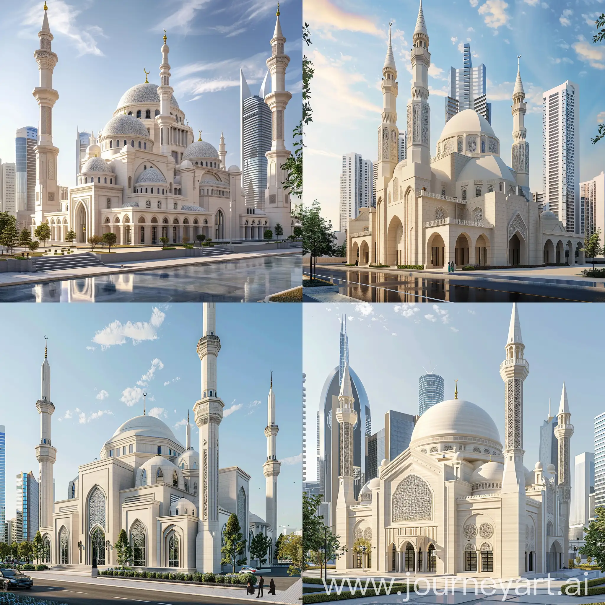 Modern-CreamColored-Mosque-in-Urban-Setting