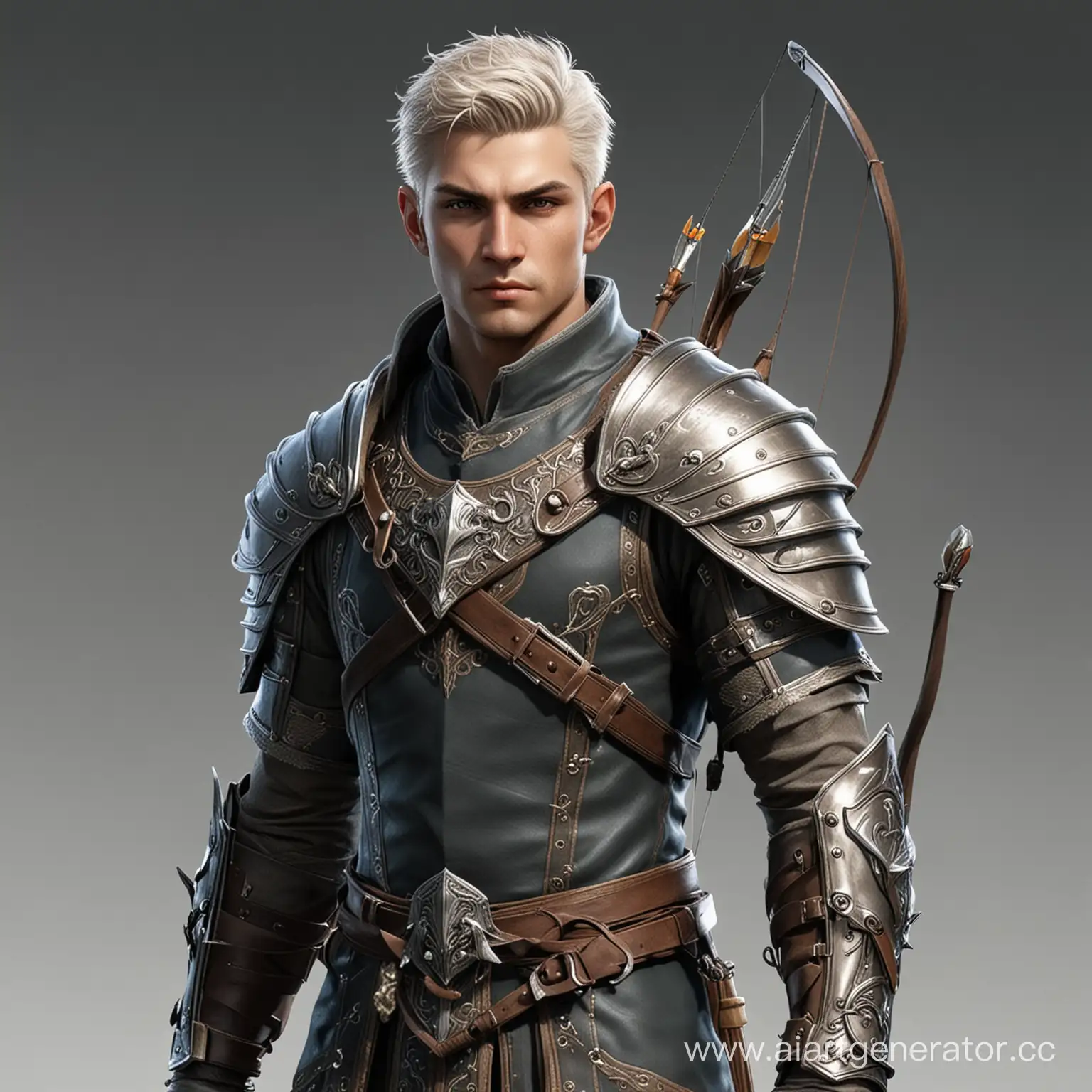 Medieval-Fantasy-Archer-Lineage-2-Character-with-Short-Haircut