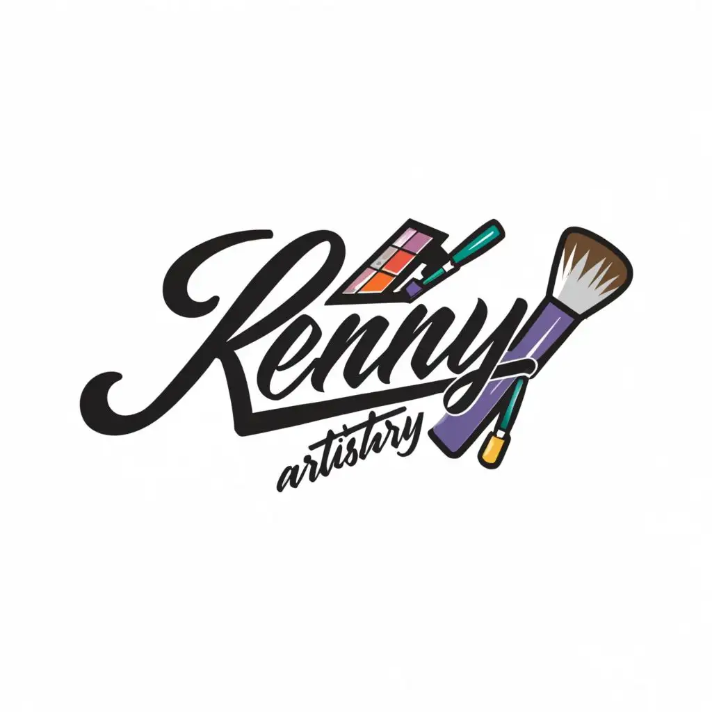 LOGO-Design-for-Kenny-Artistry-Elegant-Purple-and-White-Makeup-Brand-with-Sophisticated-Symbolism