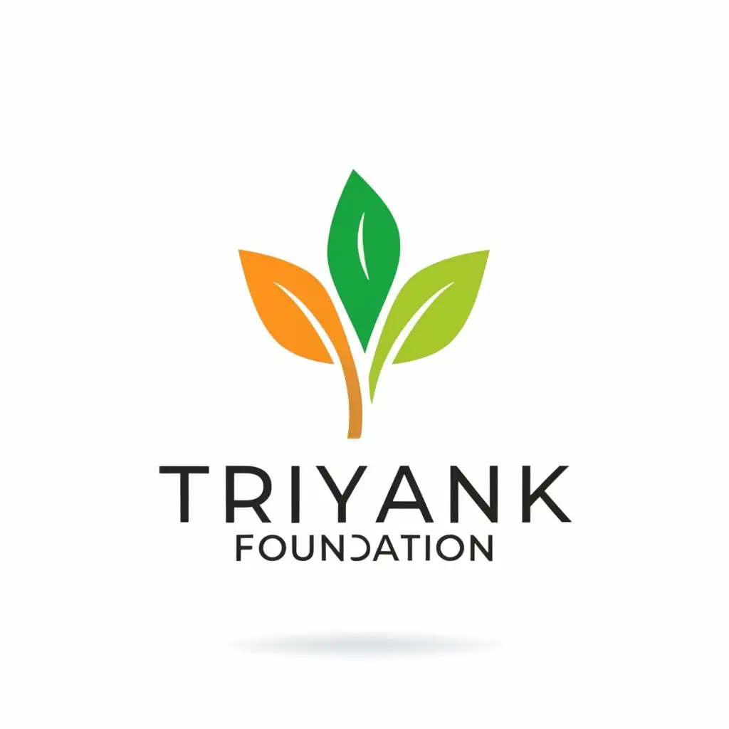 a logo design,with the text "Triyank Foundation", main symbol:Holding stem of three leaves,Moderate,be used in Nonprofit industry,clear background