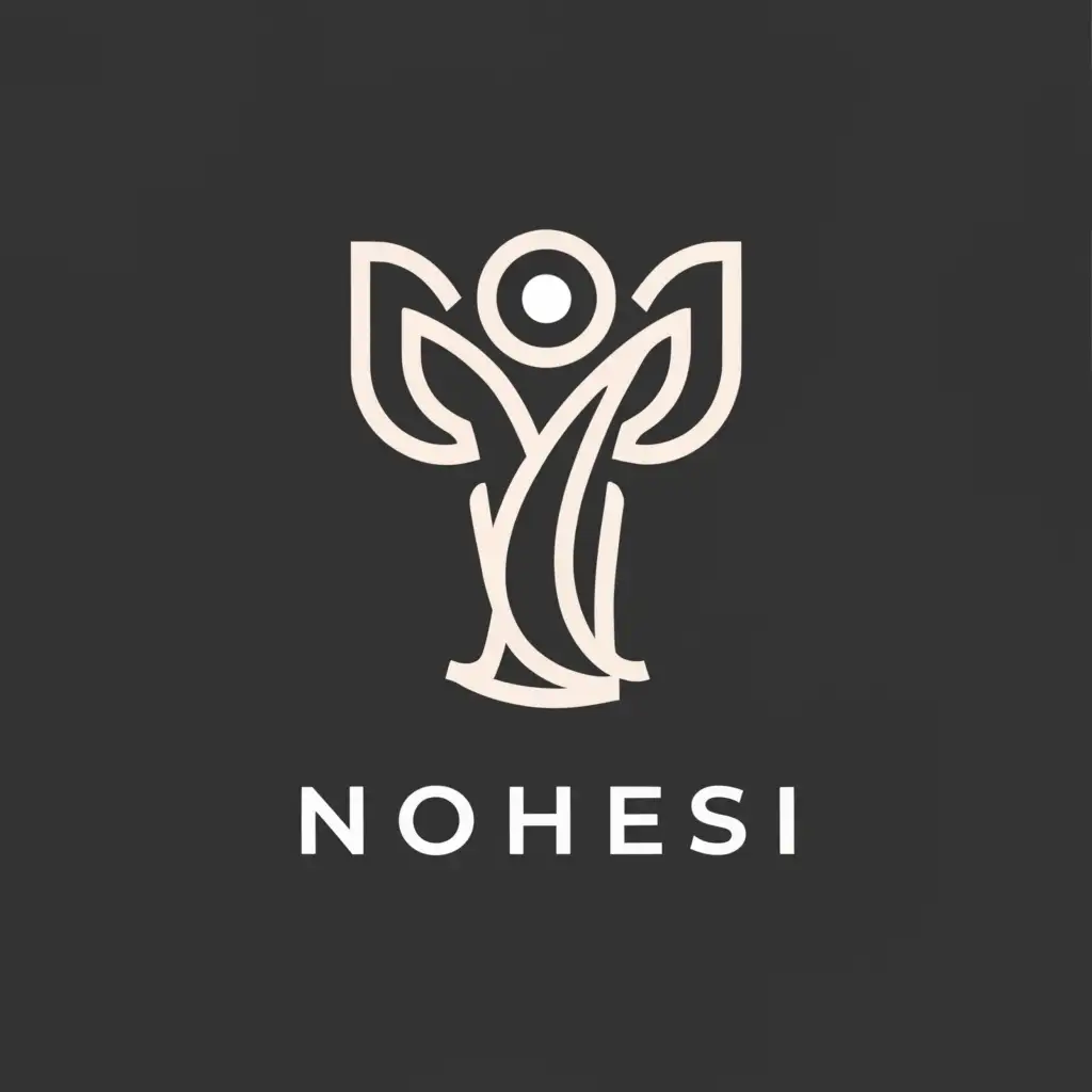 LOGO-Design-For-NoHesi-Angelic-Blindfolded-Statue-Theme-on-Clear-Background