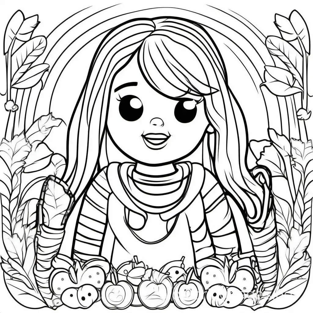 Create a separate page for me to create a coloring book for children, Coloring Page, black and white, line art, white background, Simplicity, Ample White Space. The background of the coloring page is plain white to make it easy for young children to color within the lines. The outlines of all the subjects are easy to distinguish, making it simple for kids to color without too much difficulty